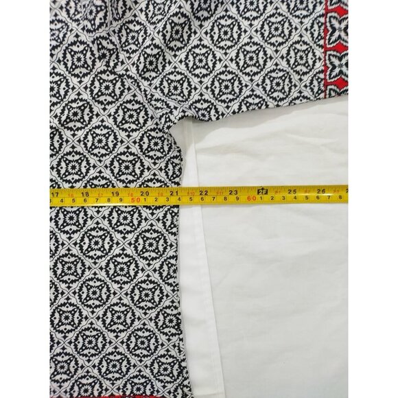 Anthea Femme women's tunic, black and white geometric print, red details size L - Picture 6 of 8